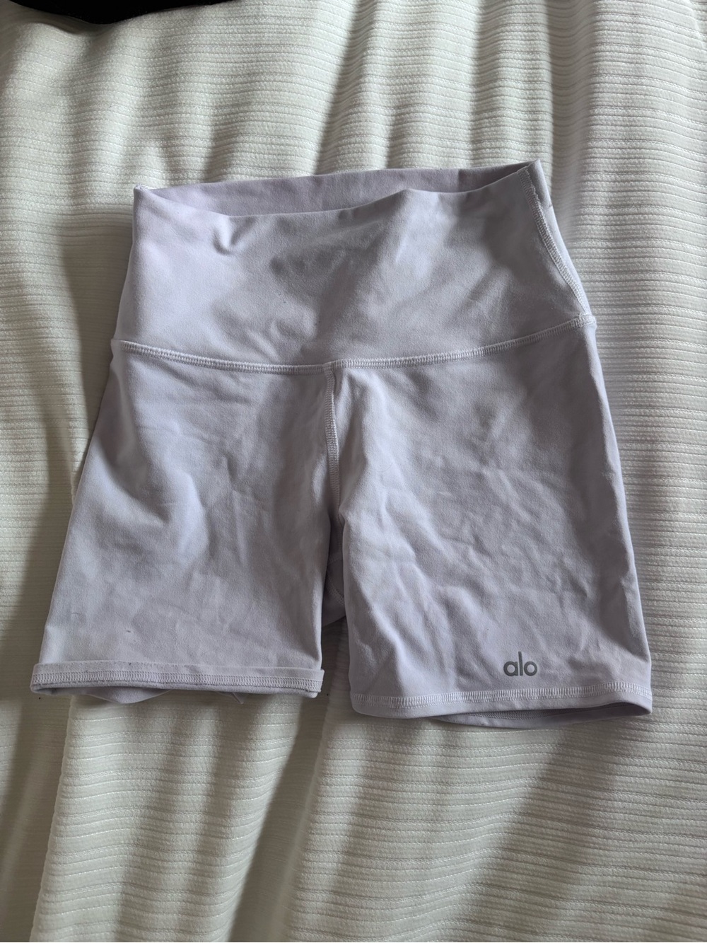 Alo High-Rise White Bike Shorts